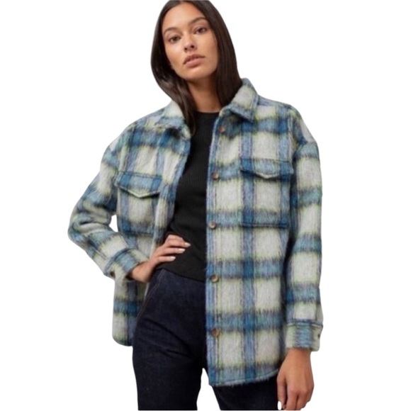 Rails Turner Shirt Jacket Cobalt Lime Smoke ๐ - Picture 1 of 5